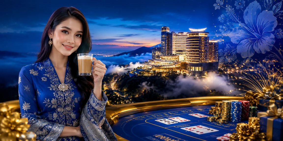 Malaysian player enjoying casino card games with batik motifs