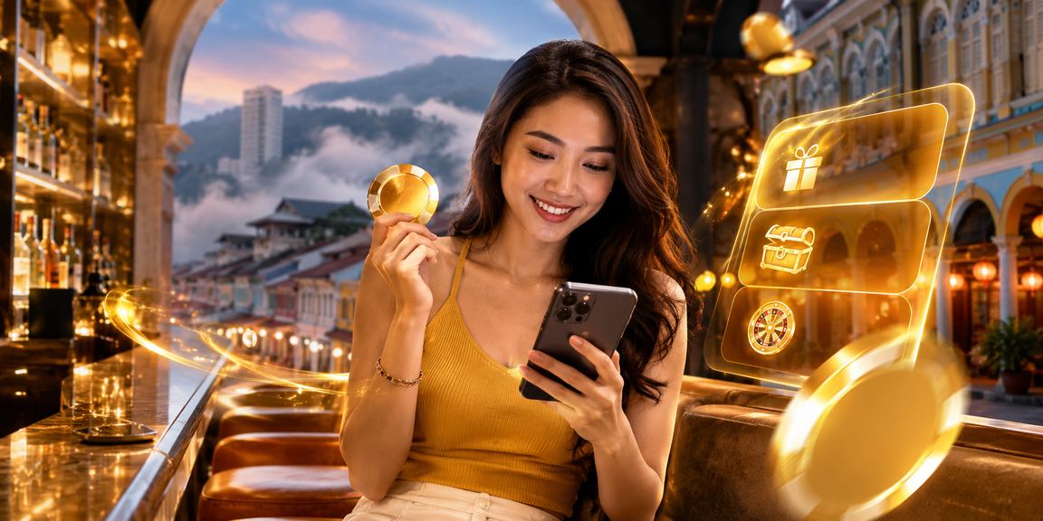Mobile casino player at Genting Highlands, Malaysia