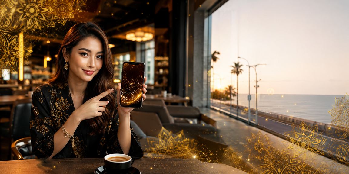 User playing mobile blackjack in Kuantan, Malaysia