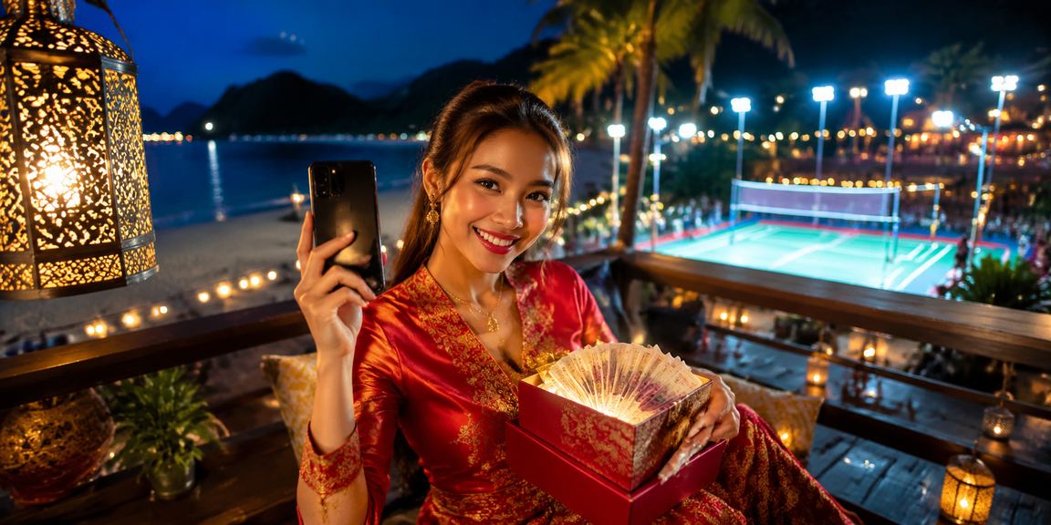 Player from Langkawi enjoying the sportybet mobile casino during a festive celebration